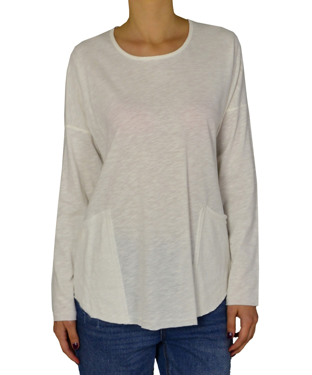 Γυναικεία μακρυμάνικη μπλούζα Lipsy λευκή τσέπες 2170102